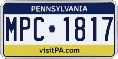 PA license plate MPC1817