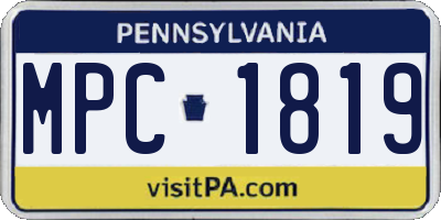 PA license plate MPC1819