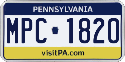 PA license plate MPC1820