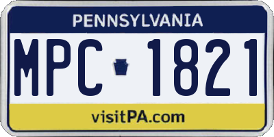 PA license plate MPC1821