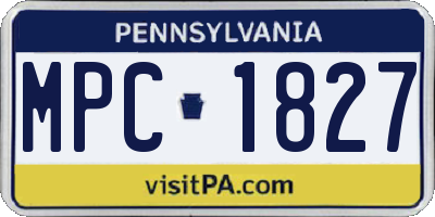 PA license plate MPC1827
