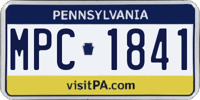 PA license plate MPC1841