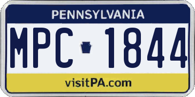 PA license plate MPC1844