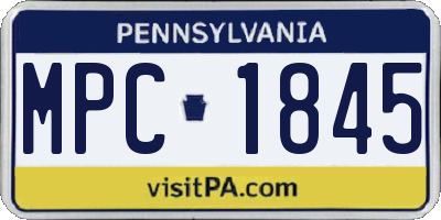 PA license plate MPC1845