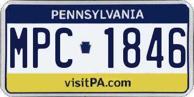 PA license plate MPC1846