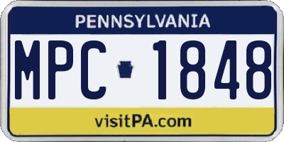 PA license plate MPC1848