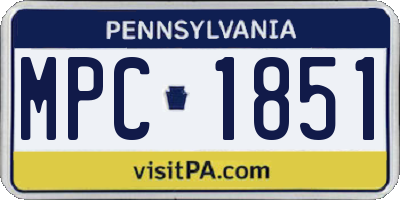 PA license plate MPC1851