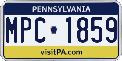 PA license plate MPC1859