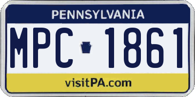 PA license plate MPC1861