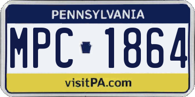 PA license plate MPC1864