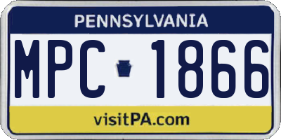 PA license plate MPC1866