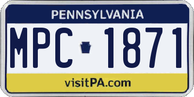 PA license plate MPC1871