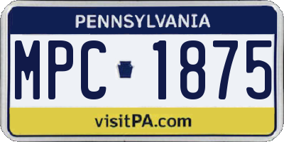 PA license plate MPC1875