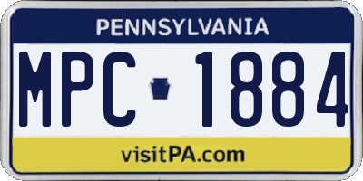PA license plate MPC1884