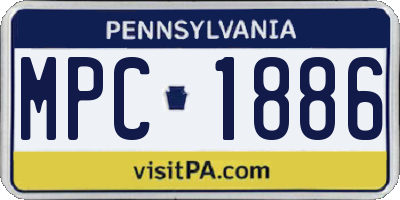 PA license plate MPC1886