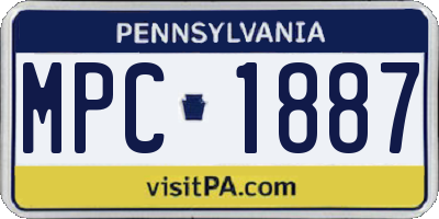 PA license plate MPC1887