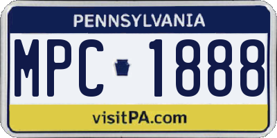 PA license plate MPC1888