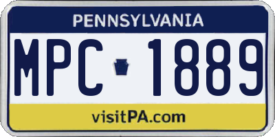 PA license plate MPC1889
