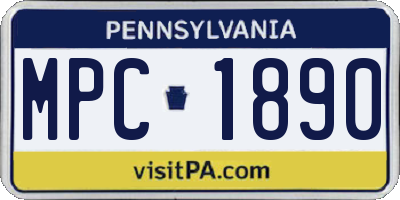 PA license plate MPC1890