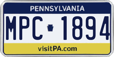 PA license plate MPC1894