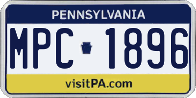 PA license plate MPC1896