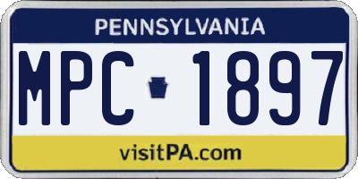 PA license plate MPC1897