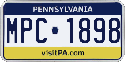 PA license plate MPC1898