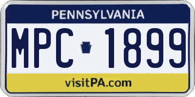 PA license plate MPC1899