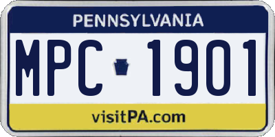 PA license plate MPC1901