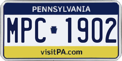 PA license plate MPC1902
