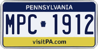 PA license plate MPC1912