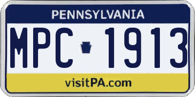 PA license plate MPC1913