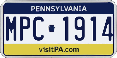 PA license plate MPC1914