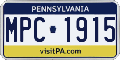 PA license plate MPC1915