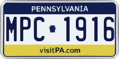 PA license plate MPC1916