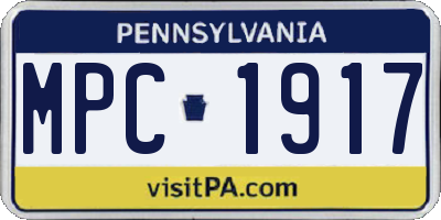 PA license plate MPC1917