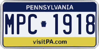 PA license plate MPC1918