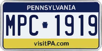 PA license plate MPC1919