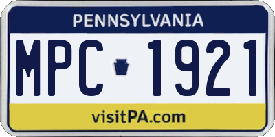 PA license plate MPC1921