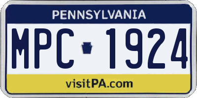 PA license plate MPC1924