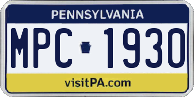 PA license plate MPC1930