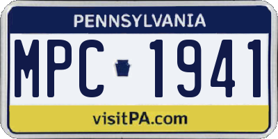 PA license plate MPC1941