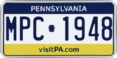 PA license plate MPC1948