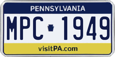 PA license plate MPC1949