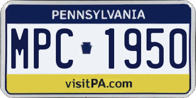PA license plate MPC1950