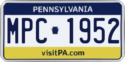 PA license plate MPC1952