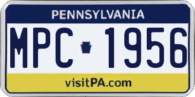 PA license plate MPC1956