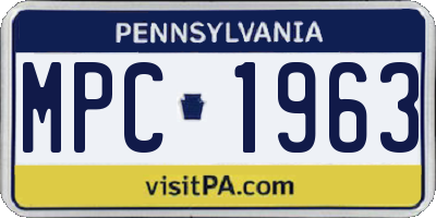 PA license plate MPC1963