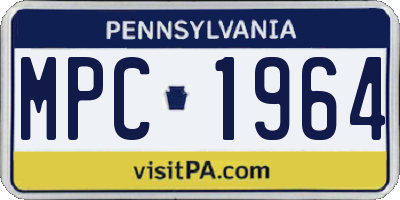PA license plate MPC1964