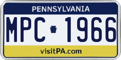 PA license plate MPC1966